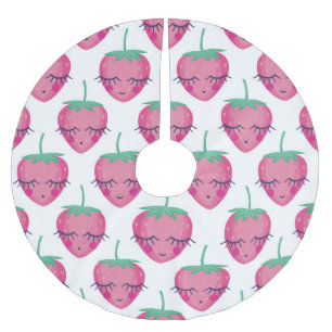 Jupon De Sapin En Polyester Brossé Des fraises endormies, mignonnes motifs.