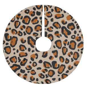 Jupon De Sapin En Polyester Brossé Design de fourrure de léopard, motif sans couture.