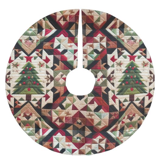 Jupon De Sapin En Polyester Brossé Design de Noël doré (Devant)