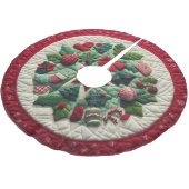 Jupon De Sapin En Polyester Brossé Design de Noël doré (Angle)