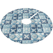 Jupon De Sapin En Polyester Brossé Design de Noël doré (Angle)