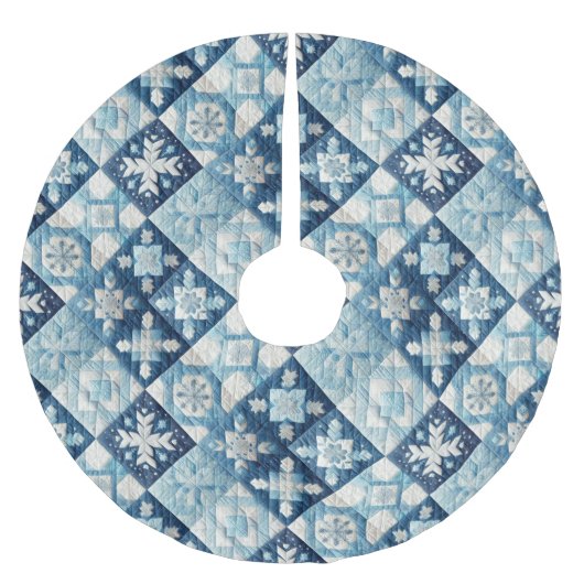 Jupon De Sapin En Polyester Brossé Design de Noël doré (Devant)