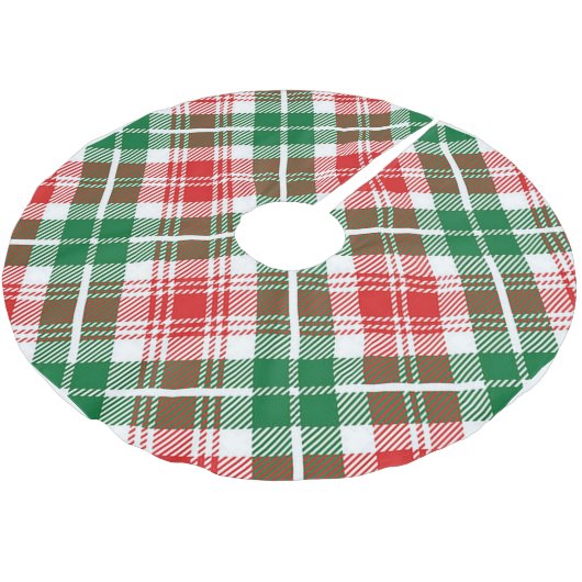 Jupon De Sapin En Polyester Brossé Design écossais en plastique Noël (Angle)