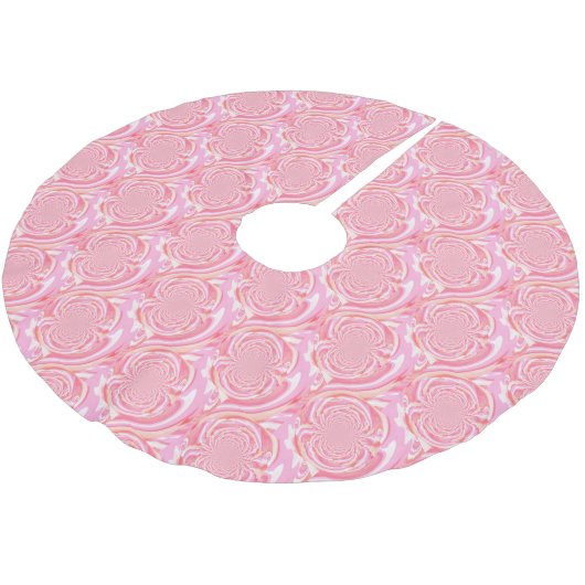 Jupon De Sapin En Polyester Brossé Design fractal moderne rose et rouge (Angle)