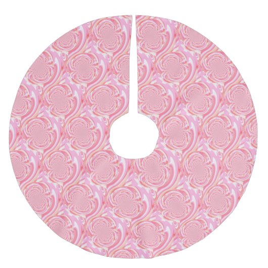 Jupon De Sapin En Polyester Brossé Design fractal moderne rose et rouge (Devant)