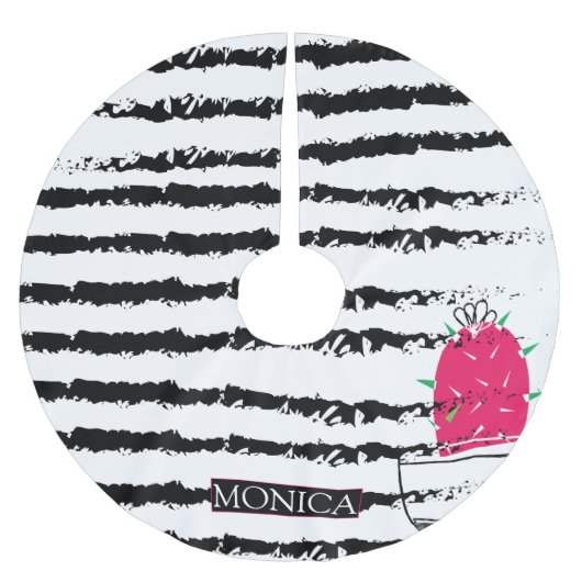 Jupon De Sapin En Polyester Brossé Design motif rose Cactus (Devant)