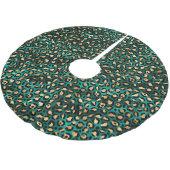 Jupon De Sapin En Polyester Brossé Design turquoise et Gold Leopard Series 3 (Angle)