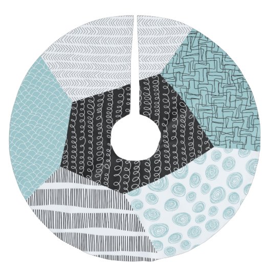 Jupon De Sapin En Polyester Brossé Dessin Abstrait à main levée : Arrière - plan arti (Devant)