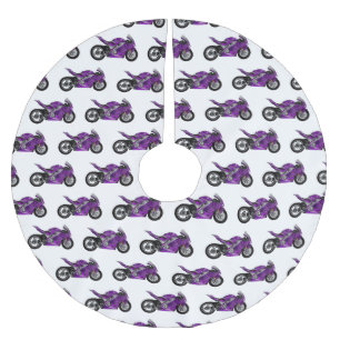 Jupon De Sapin En Polyester Brossé Dessin de moto de sport violet