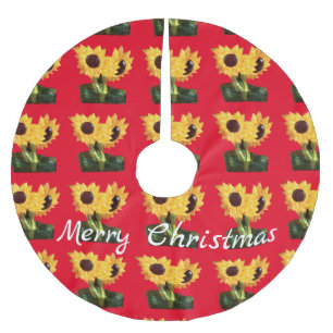 Jupon De Sapin En Polyester Brossé Deux Plantes de tournesol Potable Thunder_Cove