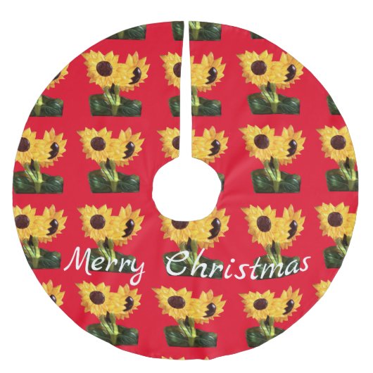 Jupon De Sapin En Polyester Brossé Deux Plantes de tournesol Potable Thunder_Cove (Devant)
