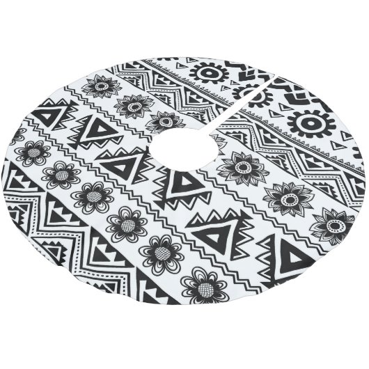 Jupon De Sapin En Polyester Brossé Deuxième ethnie tribale, motif sans coutures. (Angle)