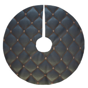 Jupon De Sapin En Polyester Brossé Diamants de fil doré en cuir noir