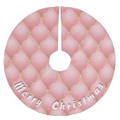 Jupon De Sapin En Polyester Brossé Diamants d'or rose Jupe d'arbre de Noël (Devant)