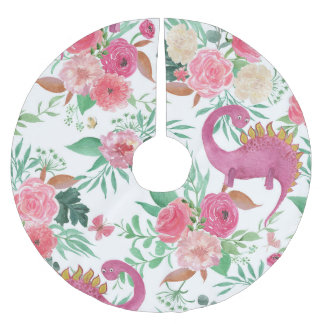 Jupon De Sapin En Polyester Brossé Dinosaures Vintage motif floral