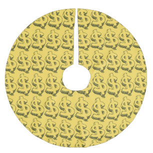 Jupon De Sapin En Polyester Brossé dollar en or
