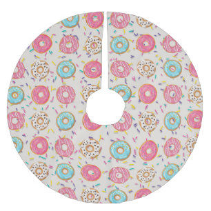 Jupon De Sapin En Polyester Brossé Donuts avec arrosage