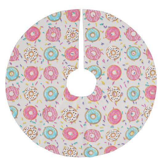 Jupon De Sapin En Polyester Brossé Donuts avec arrosage (Devant)