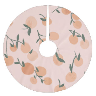 Jupon De Sapin En Polyester Brossé Doodart : Orange Cherry Vintage Motif