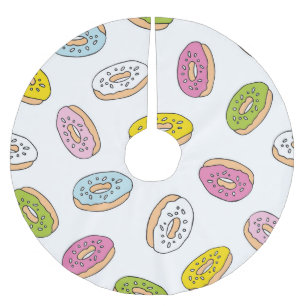Jupon De Sapin En Polyester Brossé Doodle beiguts motif, design sans soudure.