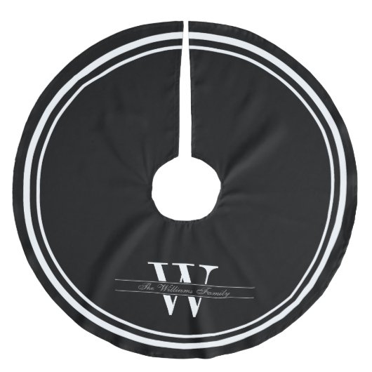 Jupon De Sapin En Polyester Brossé Double monogramme noir de frontière (Devant)