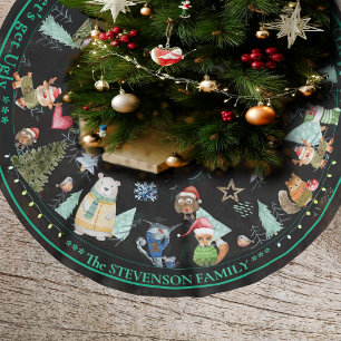 Jupon De Sapin En Polyester Brossé Douce moche Noël mignonne Animaux Arbre Jupe