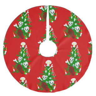 Jupon De Sapin En Polyester Brossé douloureux cercueil de Noël