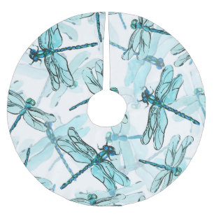 Jupon De Sapin En Polyester Brossé Dragonflies élégantes : Aquarelle