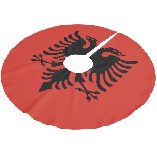 Jupon De Sapin En Polyester Brossé Drapeau albanais (Angle)
