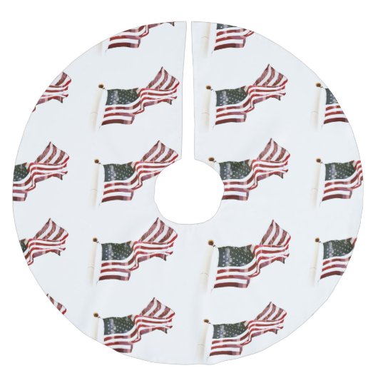 Jupon De Sapin En Polyester Brossé Drapeau américain aux croix (Devant)