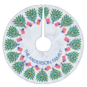 Jupon De Sapin En Polyester Brossé Drapeau américain Cool d'arbre de Noël patriotique (Devant)