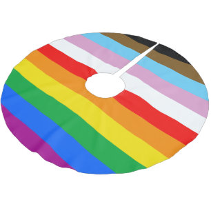 Jupon De Sapin En Polyester Brossé Drapeau arc-en-ciel de la fierté LGBTQ+ INCLUSIF