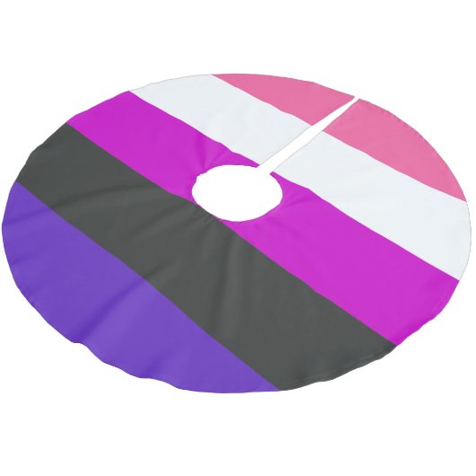 Jupon De Sapin En Polyester Brossé Drapeau de fierté genderfluid (Angle)