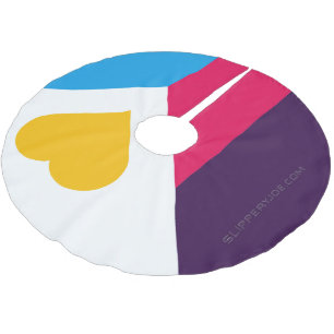 Jupon De Sapin En Polyester Brossé Drapeau de fierté polyamoureuse tricolore de Slipp