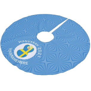 Jupon De Sapin En Polyester Brossé Drapeau de Hanukkah ange suédois personnalisé
