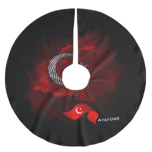 Jupon De Sapin En Polyester Brossé Drapeau de la Turquie