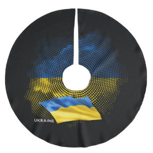 Jupon De Sapin En Polyester Brossé Drapeau de l'Ukraine