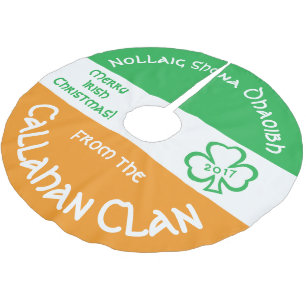 Jupon De Sapin En Polyester Brossé Drapeau de Noël gaélique irlandais drapeau d'Irlan