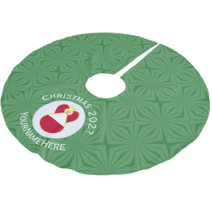 Jupon De Sapin En Polyester Brossé Drapeau de Noël personnalisé d'ange autrichien