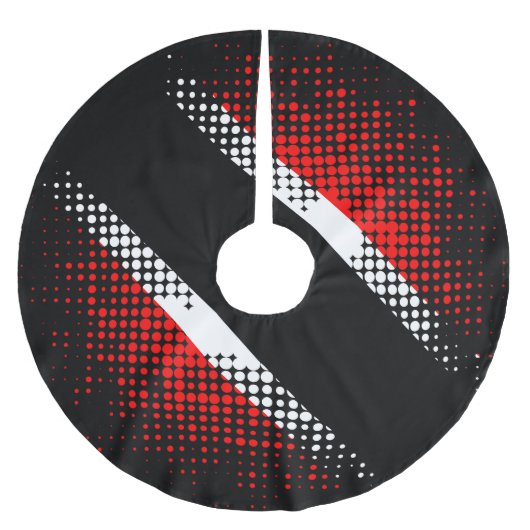 Jupon De Sapin En Polyester Brossé Drapeau de Trinité-et-Tobago (Motif de point) (Devant)