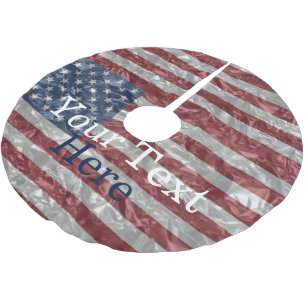 Jupon De Sapin En Polyester Brossé Drapeau des Etats-Unis - froissé