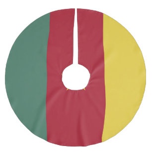 Jupon De Sapin En Polyester Brossé drapeau du Cameroun