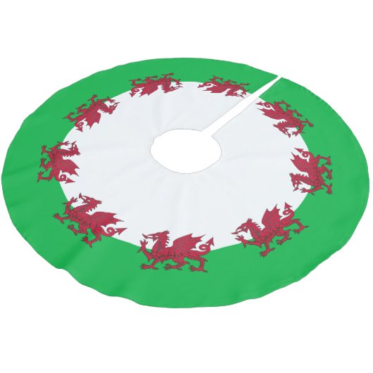 Jupon De Sapin En Polyester Brossé Drapeau Gallois Du Pays De Galles (Angle)