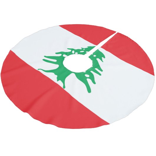 Jupon De Sapin En Polyester Brossé Drapeau libanais (Angle)