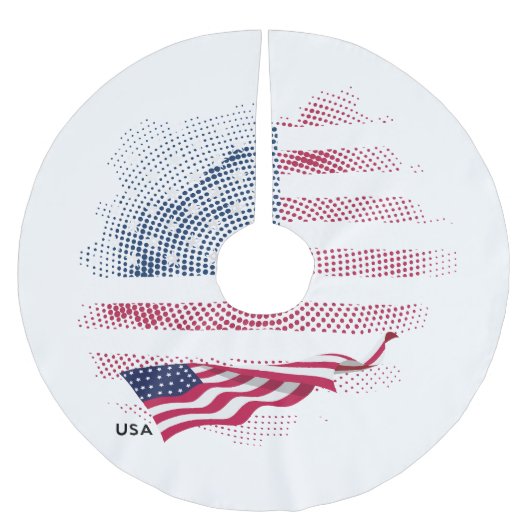 Jupon De Sapin En Polyester Brossé Drapeau USA (Devant)