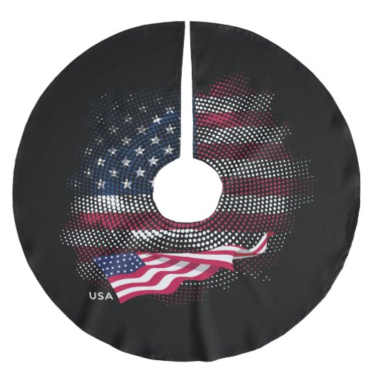 Jupon De Sapin En Polyester Brossé Drapeau USA (Devant)