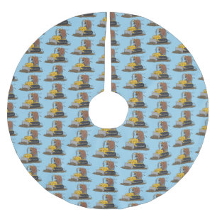 Jupon De Sapin En Polyester Brossé Drôle bulldozer de conduite de taureaux