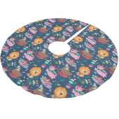 Jupon De Sapin En Polyester Brossé Drôle Motif de Noël (Angle)