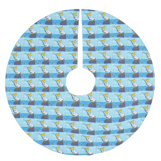 Jupon De Sapin En Polyester Brossé Drôle pélican de pêche (Devant)