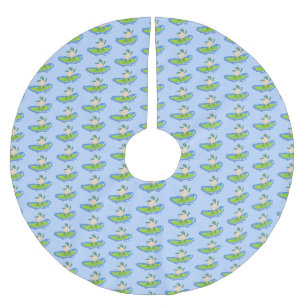 Jupon De Sapin En Polyester Brossé Drôle tortue vague de surf dessin animé